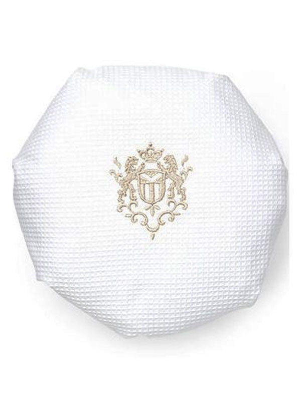 Shower Cap, Waffle Weave - Majestic Scroll (Beige)