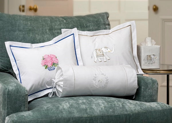 Bolster, Napoleon Bee Wreath (White)