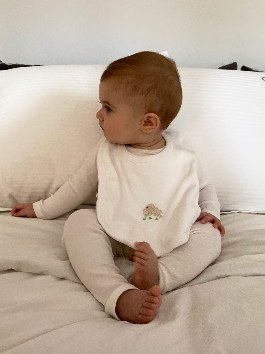 Baby Bib, Bunny (Cream/Pink)