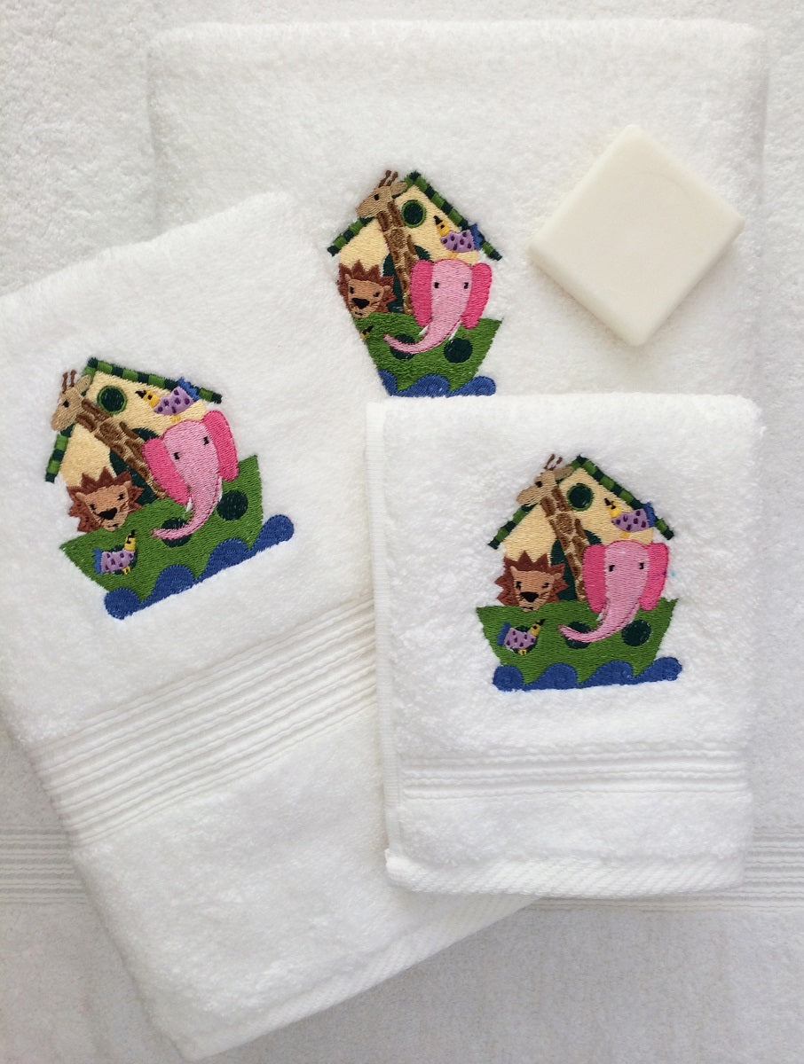 Tooth Fairy Pillow Cover, Noah's Ark (Pink)