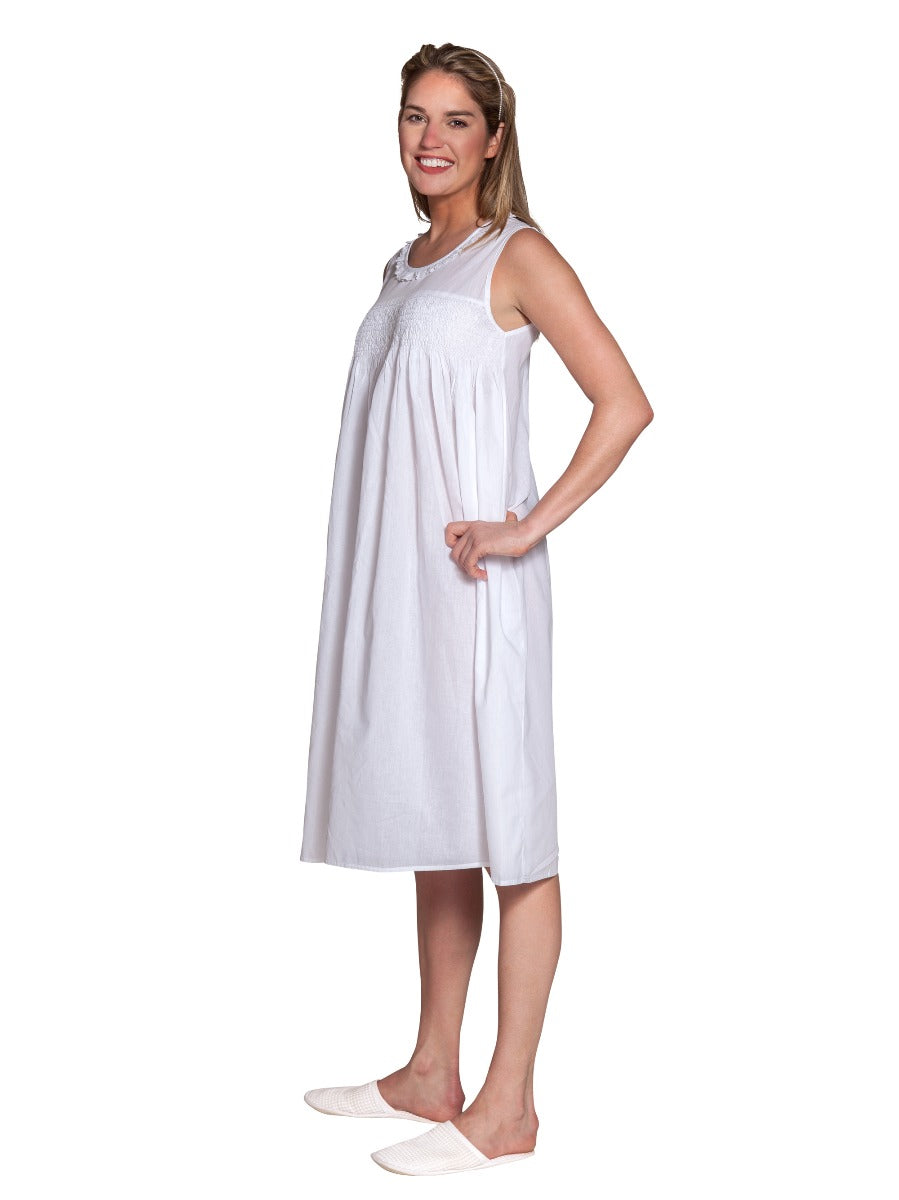 Pam White Cotton Nightgown