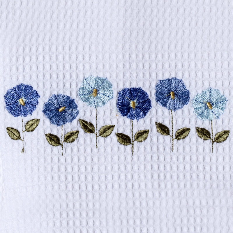 Boudoir Pillow Cover, Row of Flowers (Blue)