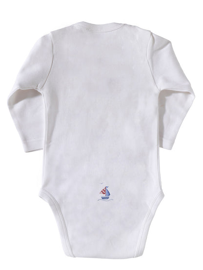 Onesie (Long Sleeve), Sailboat & Seagull (Red/Blue)