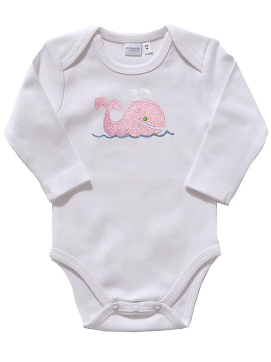 Onesie (Long Sleeve), Whale (Pink)