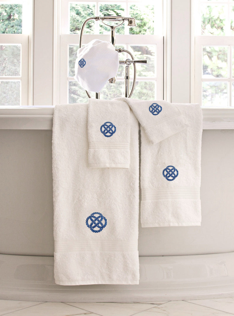 Guest Towel, Terry, Sailors Knot (Blue)