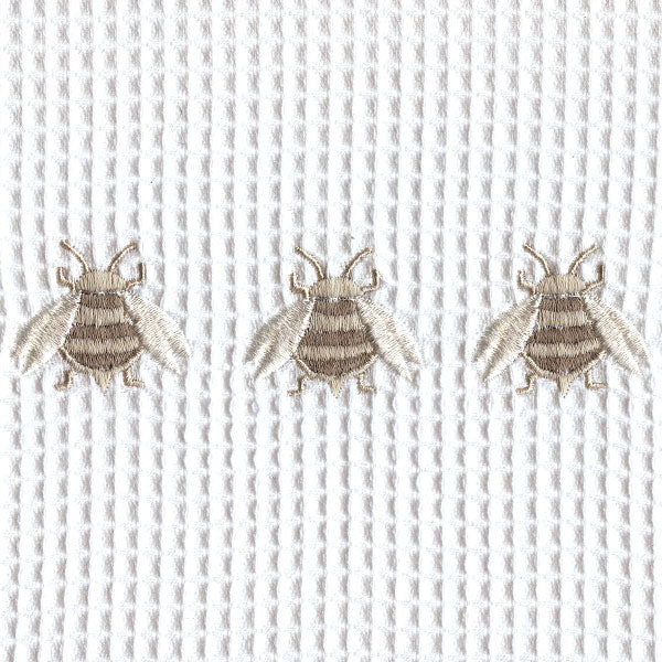 Guest Towel, Waffle Weave, Three Napoleon Bees (Beige)