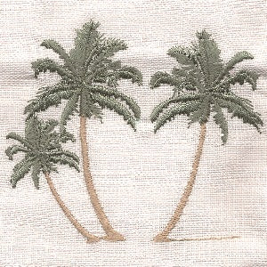 Guest Towel, Waffle Weave, Three Palm Trees (Green)