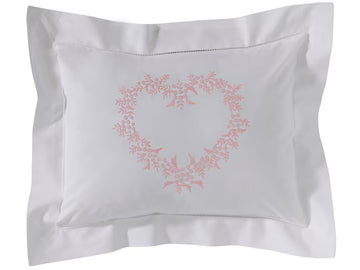 Boudoir Pillow Cover, Embroidered with Hem Stitch