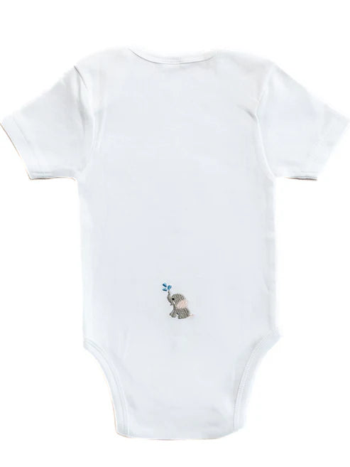 Onesie (Short Sleeve), Combed Cotton, Splash Elephant