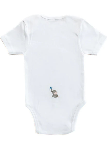 Onesie (Short Sleeve), Combed Cotton, Splash Elephant