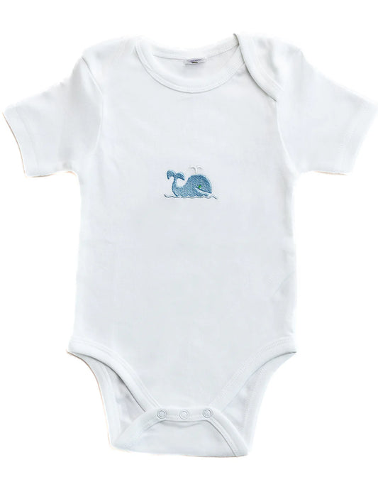 Onesie (Short Sleeve), Combed Cotton, Willy Whale