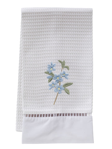 Guest Towel, Ladder Lace, Embroidered Botanical