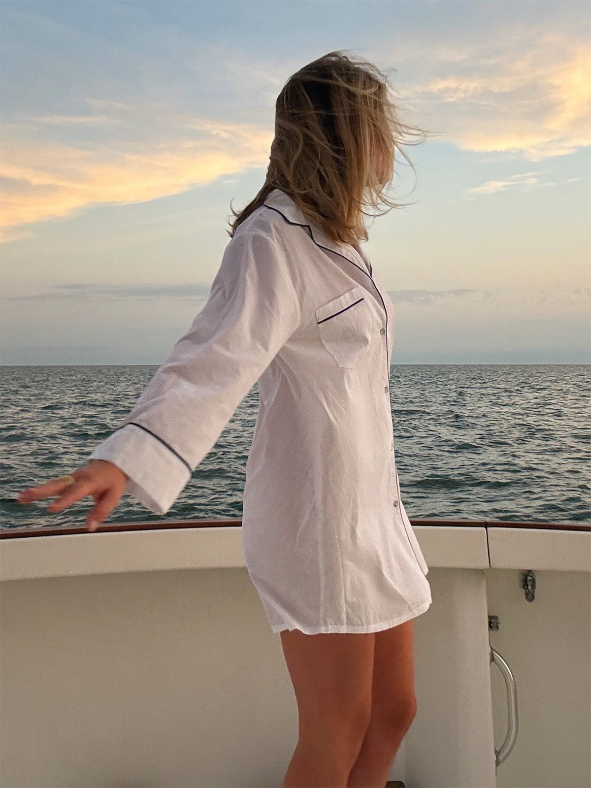Ally White Cotton Nightshirt