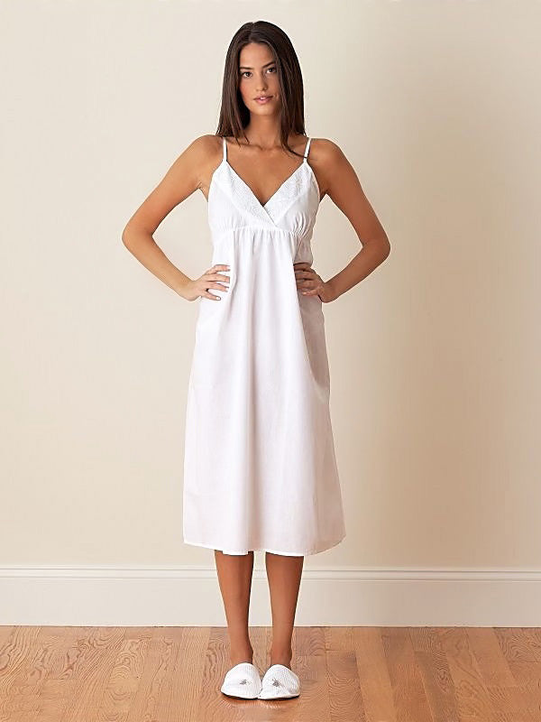 Amy White Cotton Nightgown