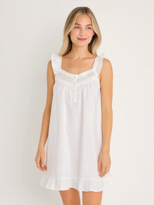 April White Cotton Nightgown