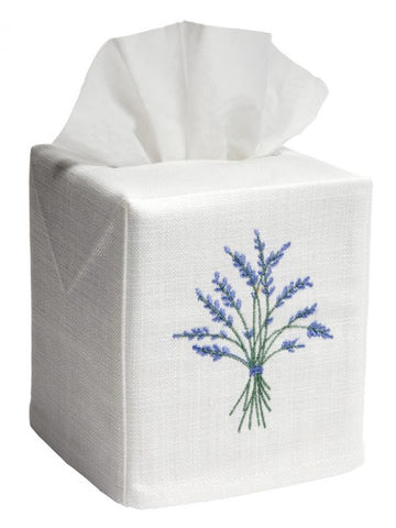 Tissue Box Cover, Embroidered Botanical