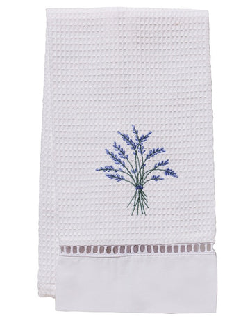 Guest Towel, Ladder Lace, Embroidered Botanical