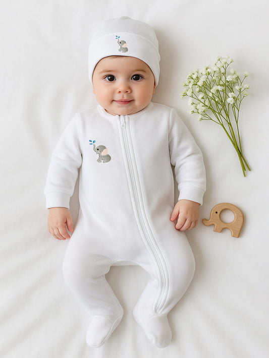 Cozy Newborn Set – Footie, Hat & Gown