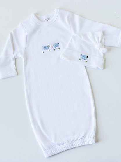 Baby Gown, Combed Cotton, Embroidered