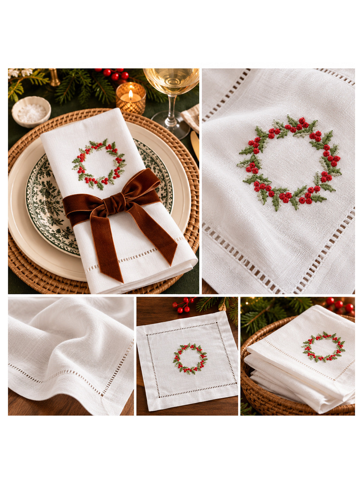 Christmas Berry Wreath Entertaining Bundle – Set of 8
