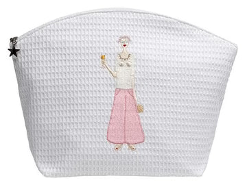 Cosmetic Bag (Large), Embroidered People