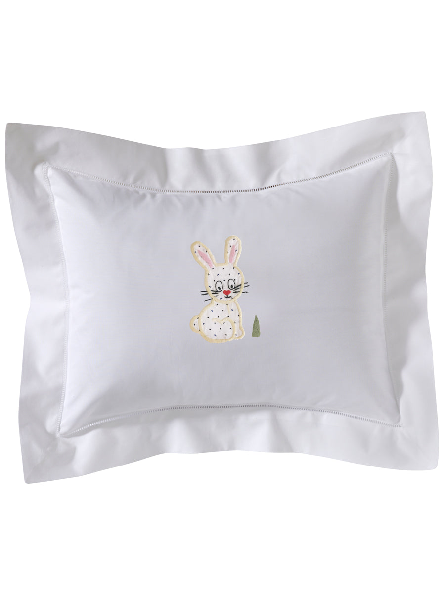 Boudoir Pillow Cover, Embroidered with Hem Stitch