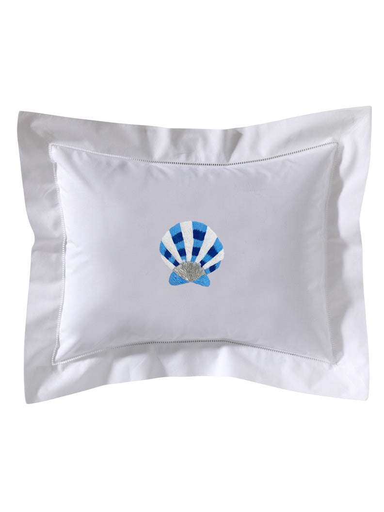 Boudoir Pillow Cover, Embroidered with Hem Stitch