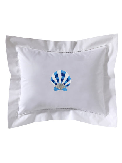 Boudoir Pillow Cover, Embroidered with Hem Stitch