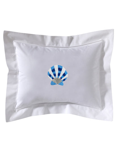 Boudoir Pillow Cover, Embroidered with Hem Stitch