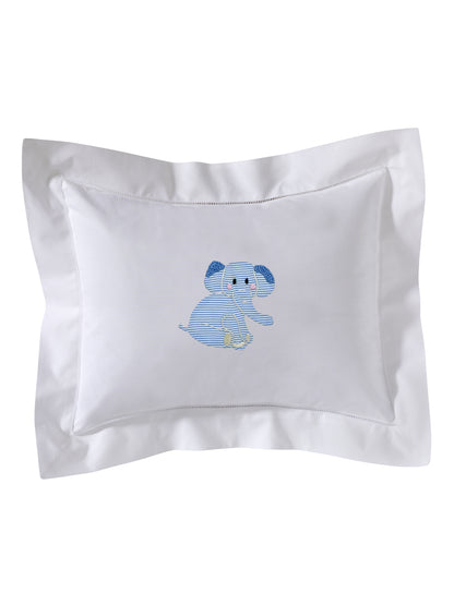 Boudoir Pillow Cover, Embroidered with Hem Stitch