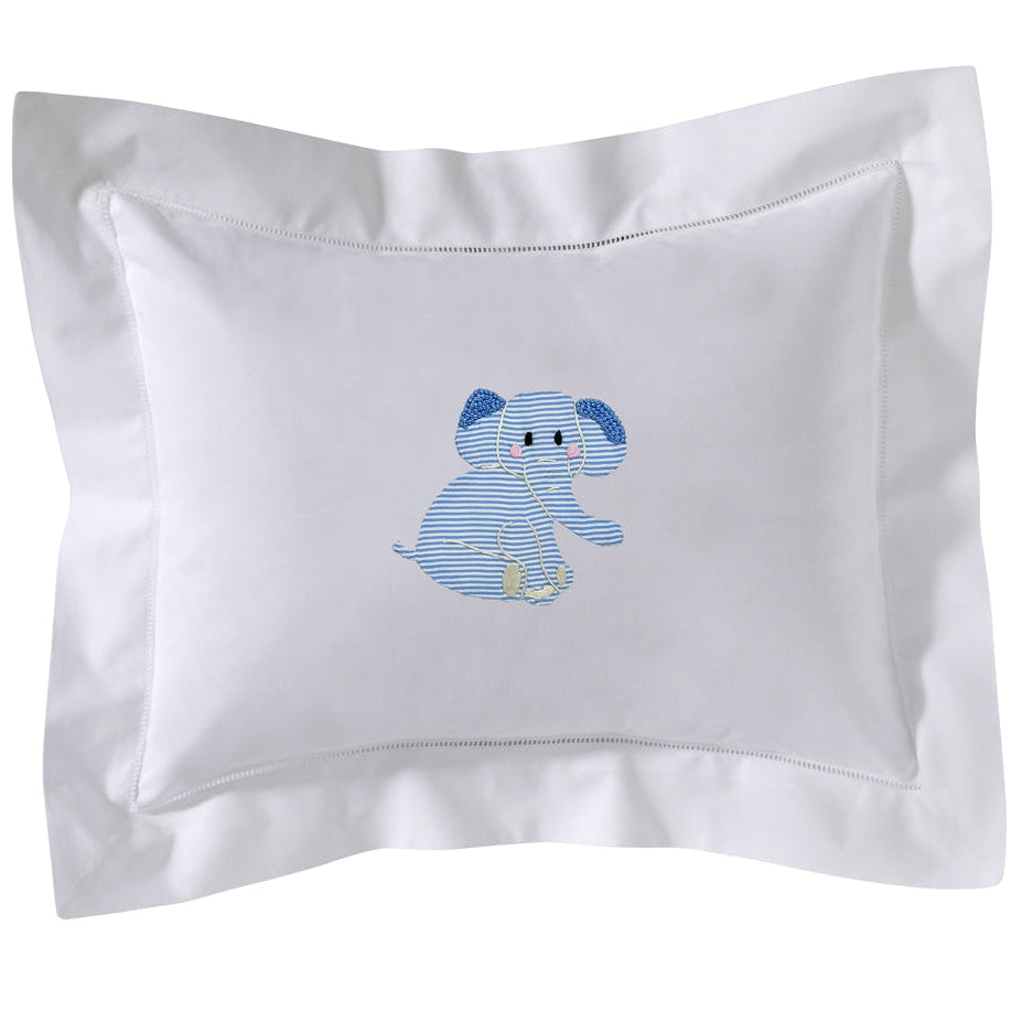 Boudoir Pillow Cover, Embroidered with Hem Stitch