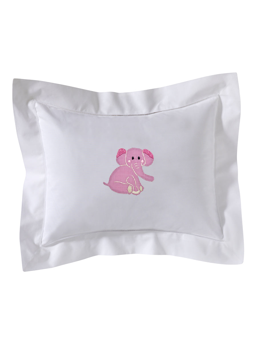 Boudoir Pillow Cover, Embroidered with Hem Stitch