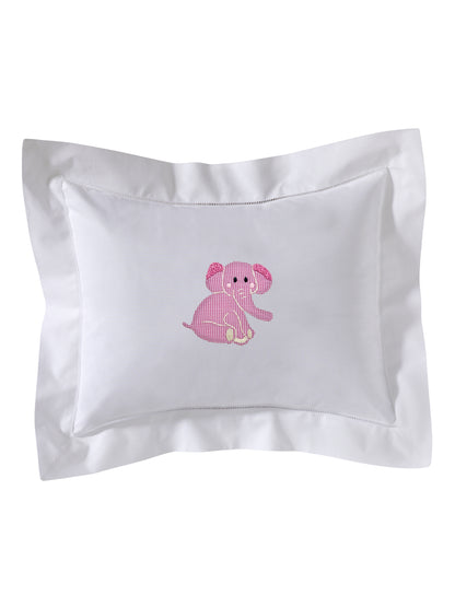 Boudoir Pillow Cover, Embroidered with Hem Stitch