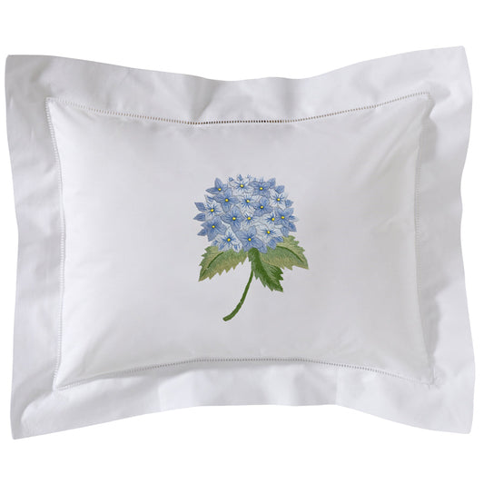 Boudoir Pillow Cover, Embroidered with Hem Stitch