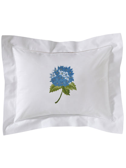 Boudoir Pillow Cover, Embroidered with Hem Stitch