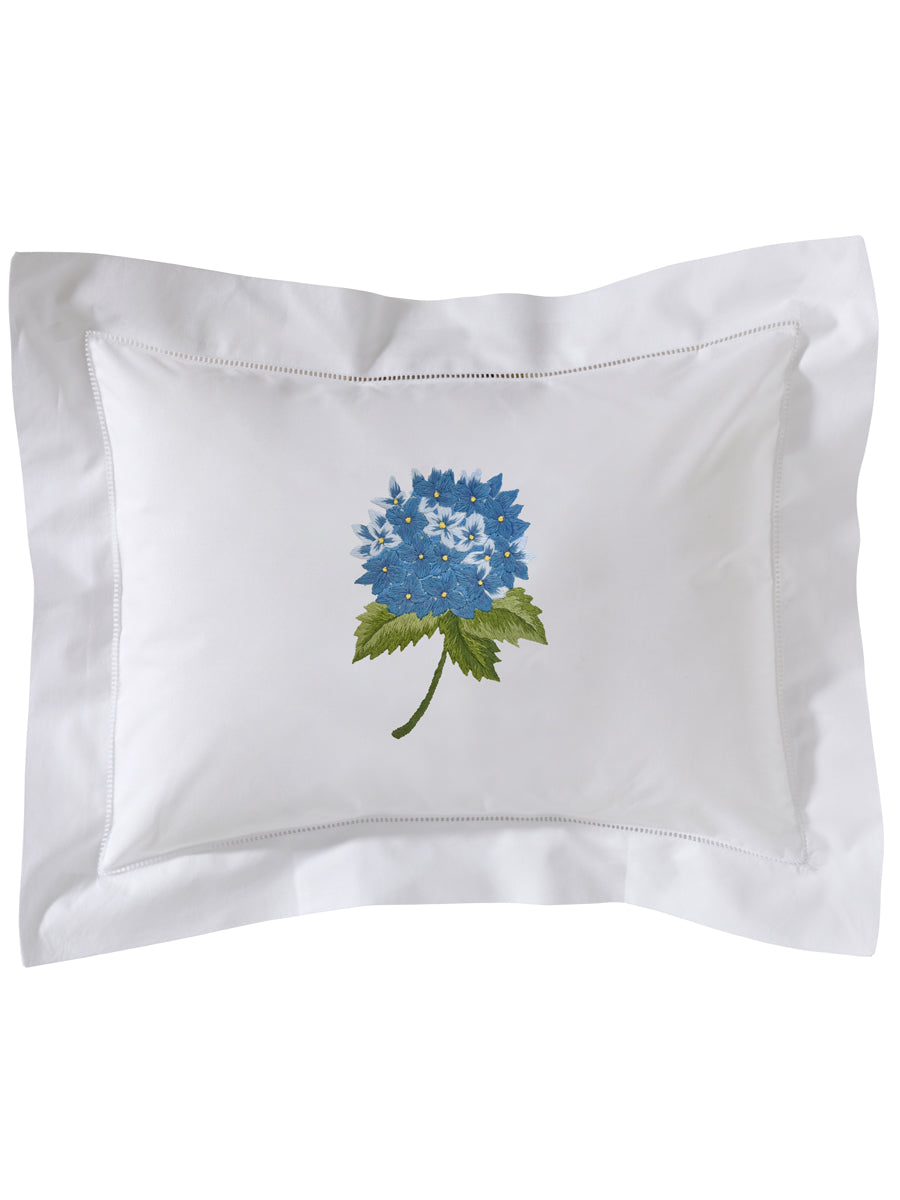 Boudoir Pillow Cover, Embroidered with Hem Stitch