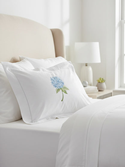 Boudoir Pillow Cover, Embroidered with Hem Stitch