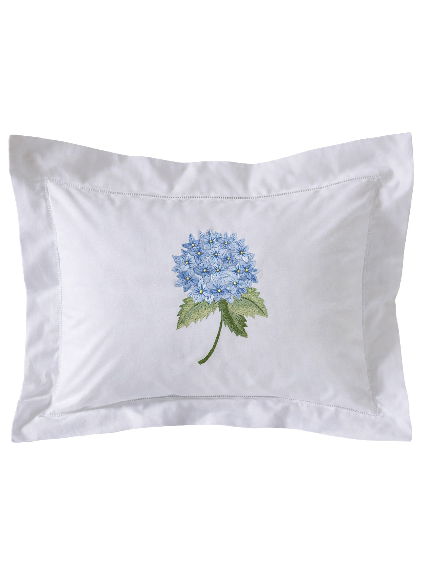 Boudoir Pillow Cover, Embroidered with Hem Stitch
