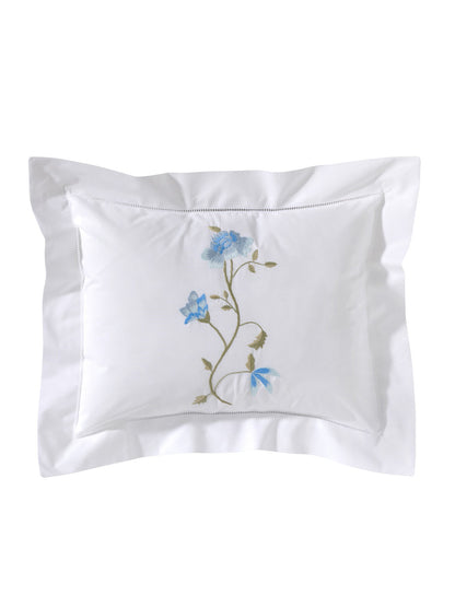 Boudoir Pillow Cover, Embroidered with Hem Stitch