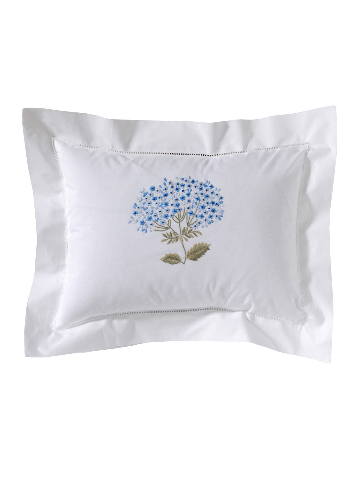 Boudoir Pillow Cover, Embroidered with Hem Stitch