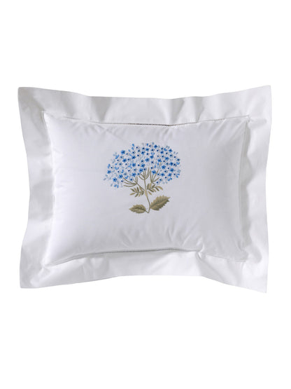 Boudoir Pillow Cover, Embroidered with Hem Stitch
