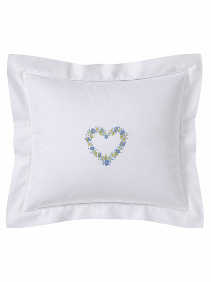 Boudoir Pillow Cover, Embroidered with Hem Stitch
