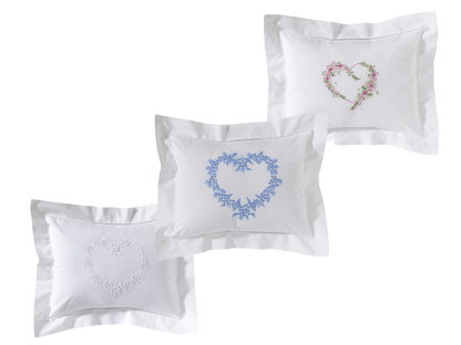 Boudoir Pillow Cover, Embroidered with Hem Stitch