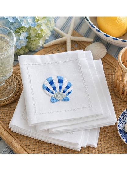Hand Embroidered Cocktail Napkins – Set of 4