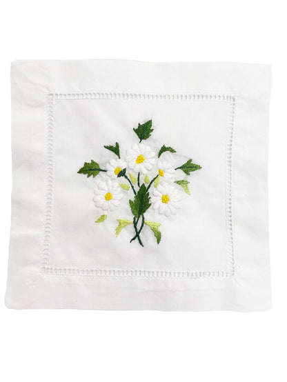 Hand Embroidered Cocktail Napkins – Set of 4