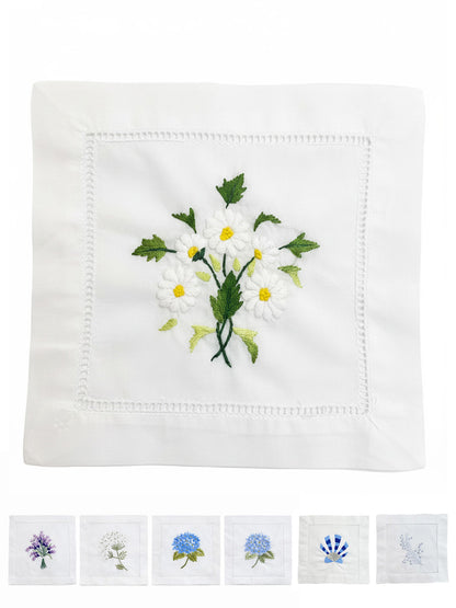 Hand Embroidered Cocktail Napkins – Set of 4