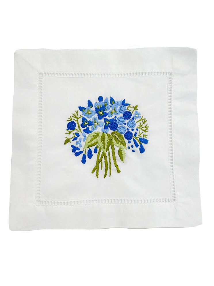 Hand Embroidered Cocktail Napkins – Set of 4