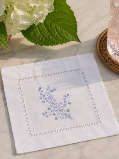 Hand Embroidered Cocktail Napkins – Set of 4