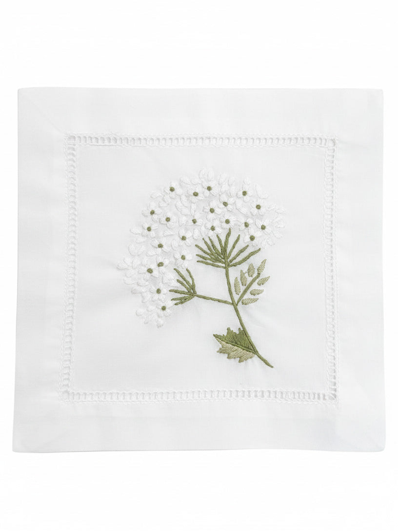 Cocktail Napkins, Hydrangea (White), Set of 4