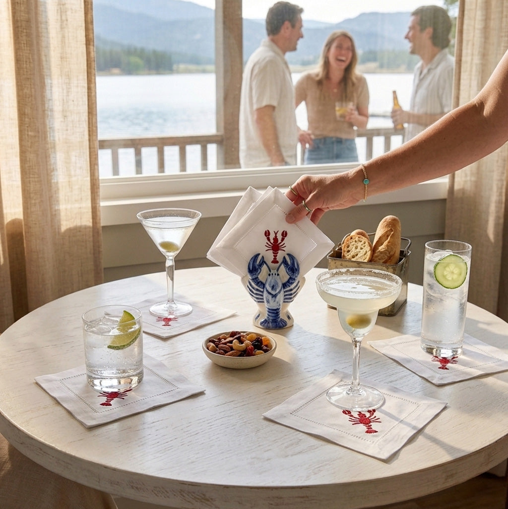 Cocktail Napkins, Clam, Set of 4